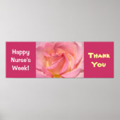 Happy Nurse's Week! Banner Poster Roze Bedankt (Voorkant)