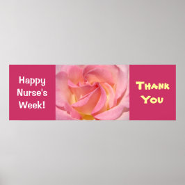 Happy Nurse's Week! Banner Poster Roze Bedankt