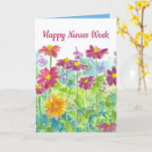 Happy Nurses Week Bedankt Zinnia Flowers Kaart (Gele Bloem)