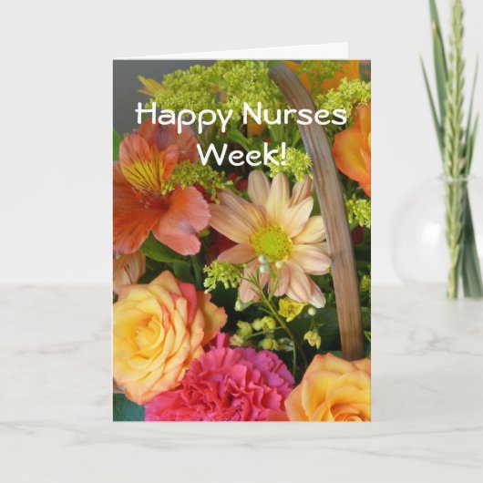 Happy Nurses Week!- Bloemenboeket Kaart (Voorkant)