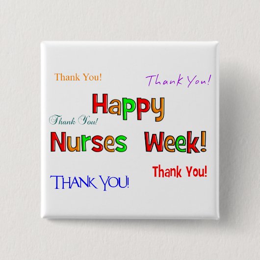 Happy Nurses Week Buttonnen Vierkante Button 5,1 Cm (Voorkant)