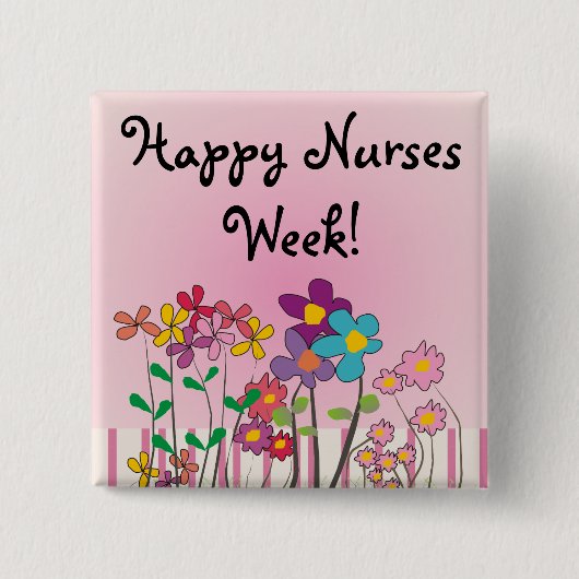 Happy Nurses Week Buttonnen Vierkante Button 5,1 Cm (Voorkant)
