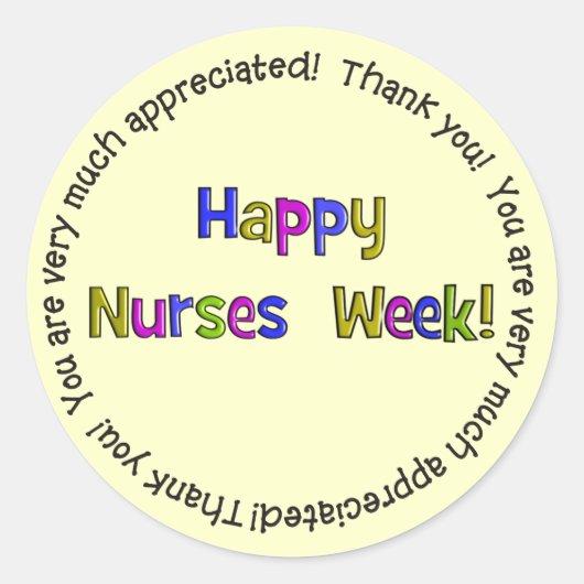 Happy Nurses Week Cadeaus Ronde Sticker (Voorkant)