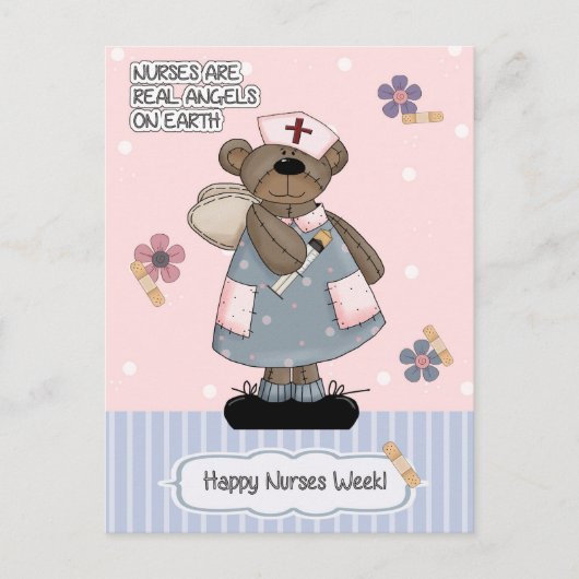 Happy Nurses Week. Cute Teddy Bear Briefkaart (Voorkant)