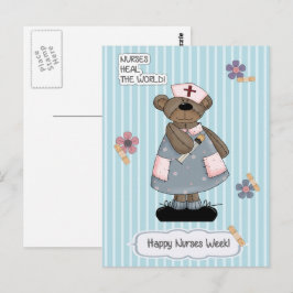 Happy Nurses Week. Cute Teddy Bear Briefkaart
