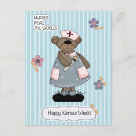 Happy Nurses Week. Cute Teddy Bear Briefkaart