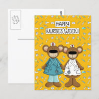 Happy Nurses Week. Cute Teddy Bears