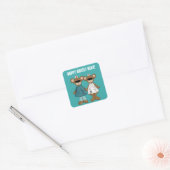 Happy Nurses Week. Cute Teddy Bears Vierkante Sticker (Envelop)