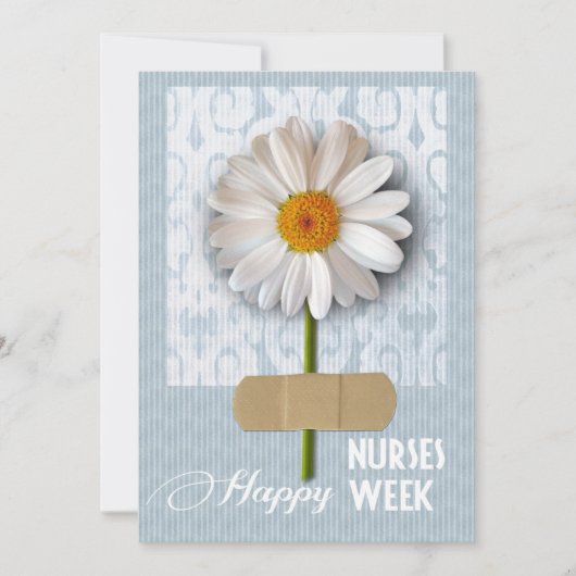 Happy Nurses Week. Daisy Flat Wenskaart Aankondiging (Voorkant)