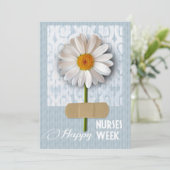 Happy Nurses Week. Daisy Flat Wenskaart Aankondiging (Staand voorkant)
