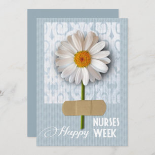 Happy Nurses Week. Daisy Flat Wenskaart Aankondiging