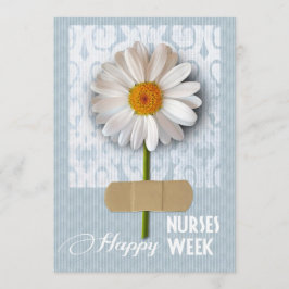Happy Nurses Week. Daisy Flat Wenskaart Aankondiging
