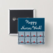 Happy Nurses Week EKG Buttonnen Vierkante Button 5,1 Cm (Voorkant /achterkant)