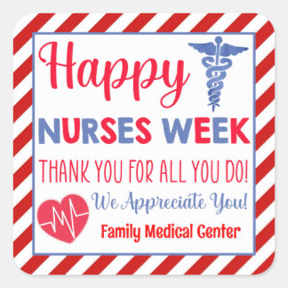 Happy Nurses Week Favor Vierkante Sticker