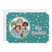 Happy Nurses Week. Groep Verpleegkundigen Kaart