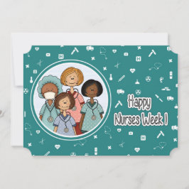 Happy Nurses Week. Groep Verpleegkundigen Kaart