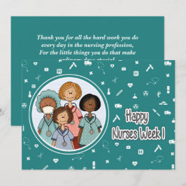 Happy Nurses Week. Groep Verpleegkundigen Kaart