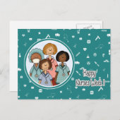 Happy Nurses Week. Groep verplegers Briefkaart (Voorkant / Achterkant)