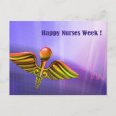 Happy Nurses Week. Medical Caduceus Briefkaart (Voorkant)