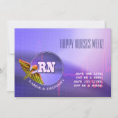 Happy Nurses Week. Medical Caduceus Kaart (Voorkant)