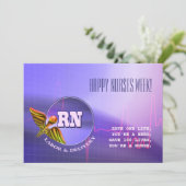 Happy Nurses Week. Medical Caduceus Kaart (Staand voorkant)