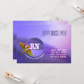 Happy Nurses Week. Medical Caduceus Kaart (Voorkant / Achterkant in situ)