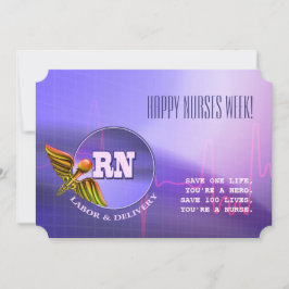 Happy Nurses Week. Medical Caduceus Kaart