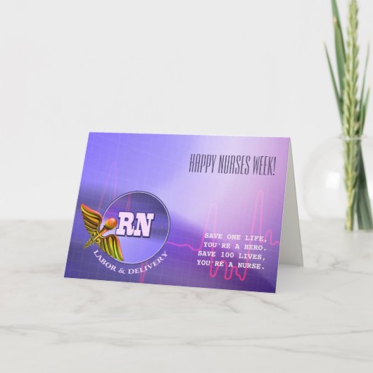 Happy Nurses Week. Medische Caduceus-Kaart Bedankkaart (Voorkant)