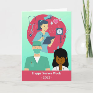 Happy Nurses Week met een verscheidenheid aan verp Kaart