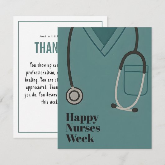 Happy Nurses Week Nurse Appreciation  Bedankkaart (Voorkant / Achterkant)