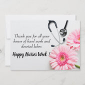 Happy Nurses Week Roze Daisy Floral Feestdagenkaart (Voorkant)