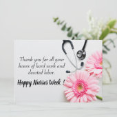 Happy Nurses Week Roze Daisy Floral Feestdagenkaart (Staand voorkant)