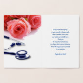 Happy Nurses Week. Rozen en stethoscoop Folie Kaarten (Binnen)