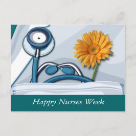 Happy Nurses Week. Stethoscoop en Daisy Briefkaart