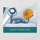 Happy Nurses Week. Stethoscoop en Daisy Briefkaart (Voorkant)