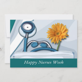 Happy Nurses Week. Stethoscoop en Daisy Kaart