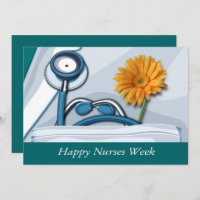 Happy Nurses Week. Stethoscoop en Daisy