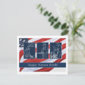 Happy Nurses Week. USA Patriotic Briefkaart (Staand voorkant)