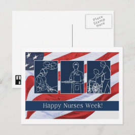 Happy Nurses Week. USA Patriotic Briefkaart