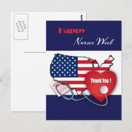 Happy Nurses Week. USA Patriotic Briefkaart