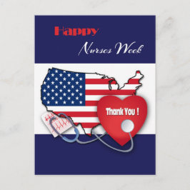 Happy Nurses Week. USA Patriotic Briefkaart