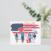 Happy Nurses Week. USA Patriotic Briefkaart (Staand voorkant)