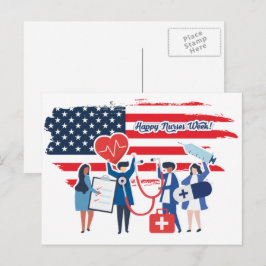 Happy Nurses Week. USA Patriotic Briefkaart