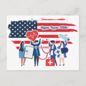 Happy Nurses Week. USA Patriotic Briefkaart (Voorkant)