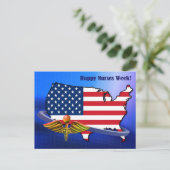 Happy Nurses Week. USA Patriotic Briefkaart (Staand voorkant)