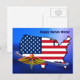 Happy Nurses Week. USA Patriotic Briefkaart