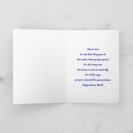 Happy Nurses Week. USA Patriotic Kaart (Binnen)