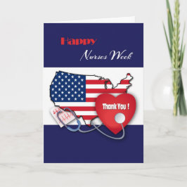 Happy Nurses Week. USA Patriotic Kaart