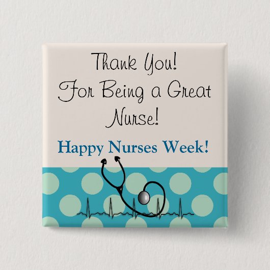 Happy Nurses Week Vierkante Button 5,1 Cm (Voorkant)