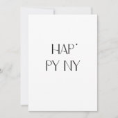Happy NY - minimalistic typography card Feestdagenkaart (Voorkant)
